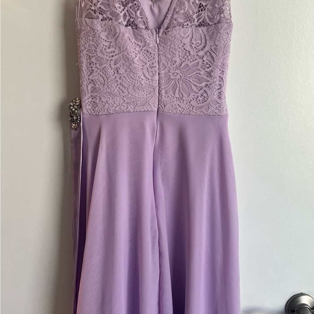 Elegant Lilac Lace Kids Dress - Picture 2 of 4